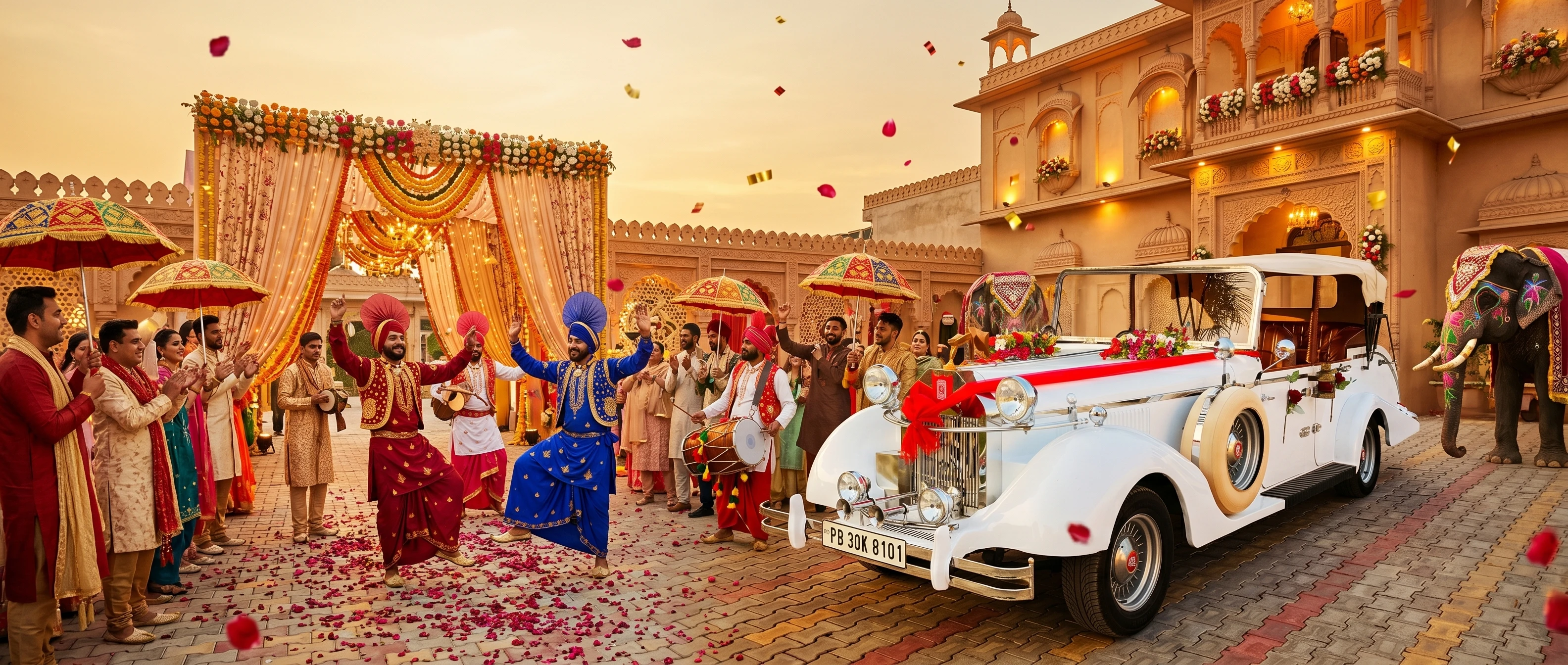 Vintage wedding car hire Vicky Wedding Rides Punjab